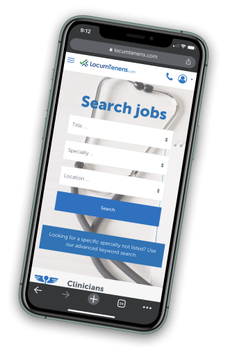 LocumTenens.com job search site - help find your locums job today