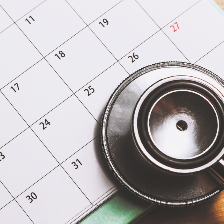 Calendar with stethoscope